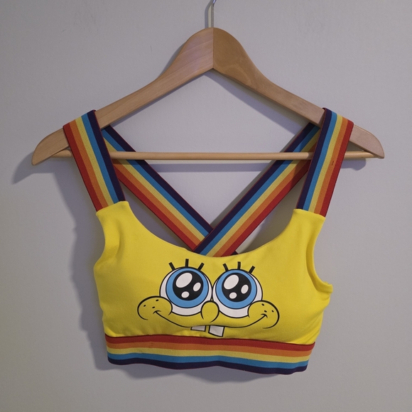 SpongeBob SquarePants Rainbow Sports Bra Small - Picture 2 of 7